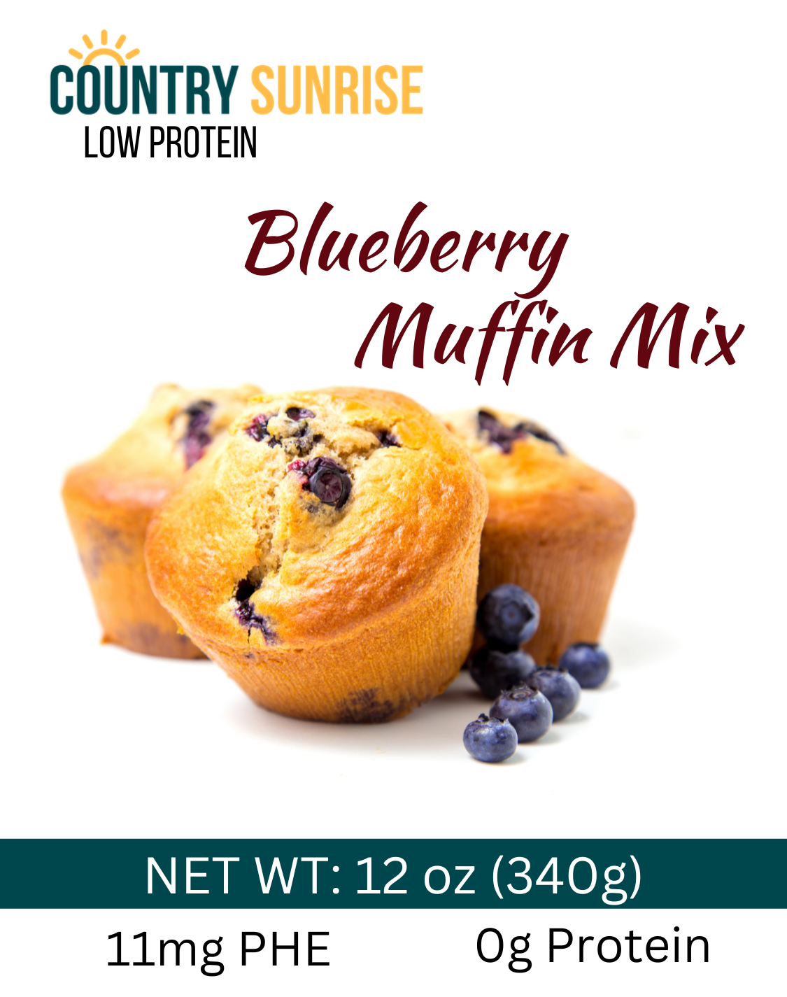 Country Sunrise BLUEBERRY MUFFIN MIX | PKU Perspectives