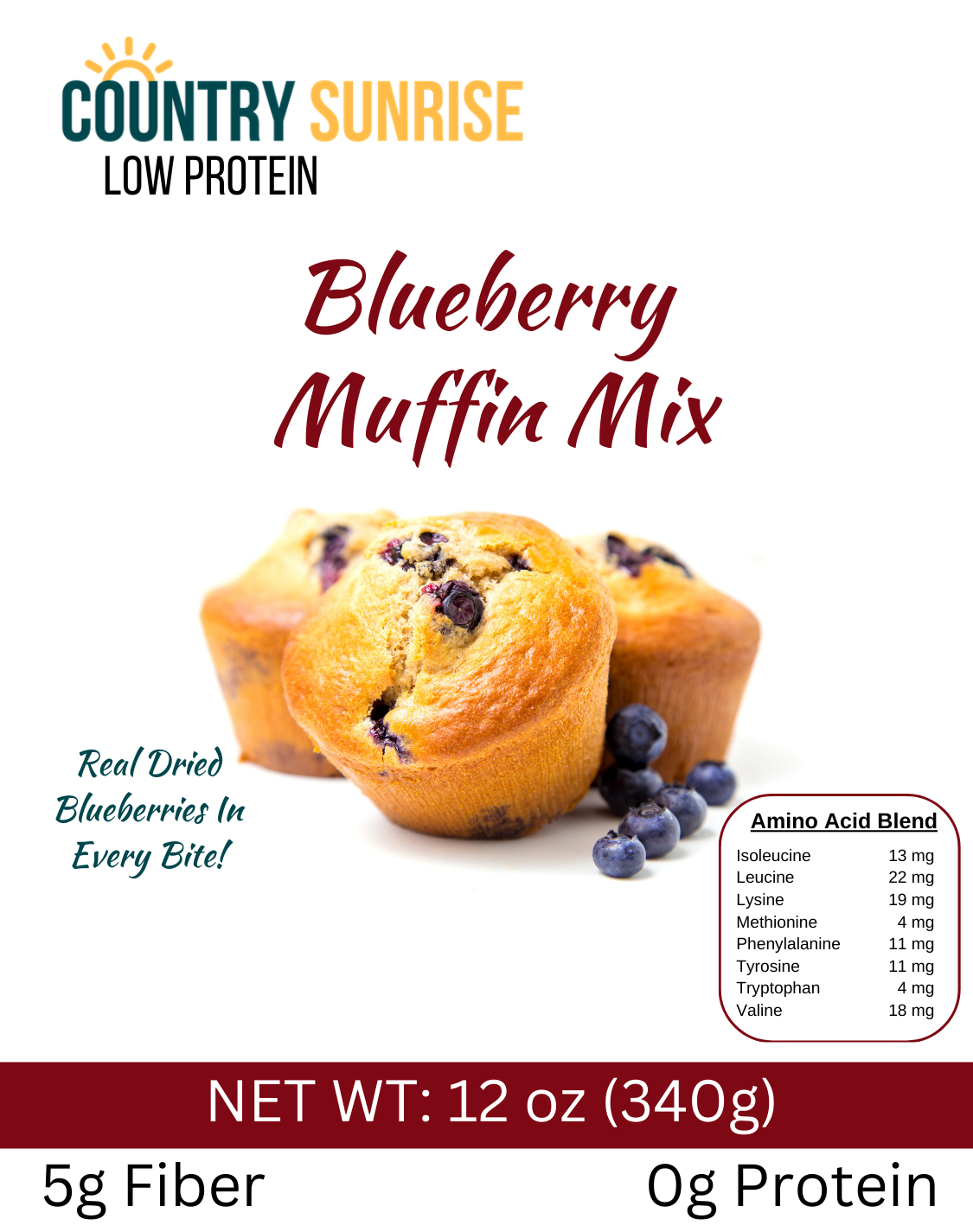 Country Sunrise BLUEBERRY MUFFIN MIX | PKU Perspectives