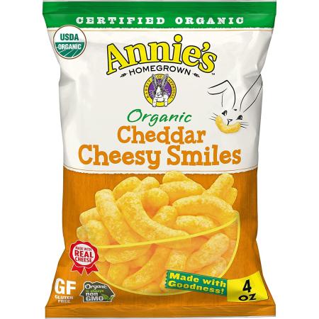 Annie's Organic Cheddar Cheesy Smiles Puffs- 4 oz.