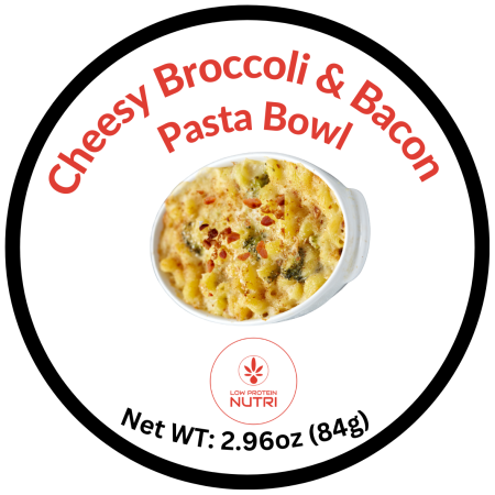 Low Protein Nutri Cheesy Broccoli & Bacon Pasta Bowl- 2.96oz