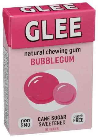 All Natural Glee Bubblegum Chewing Gum Box