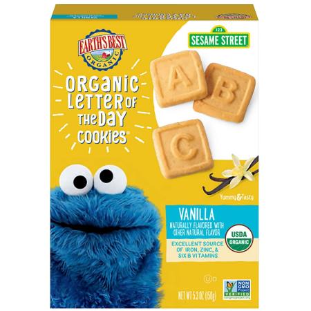 Earth's Best  Very Vanilla Organic Letter of the Day Cookies- Case 6/ 5.3oz*