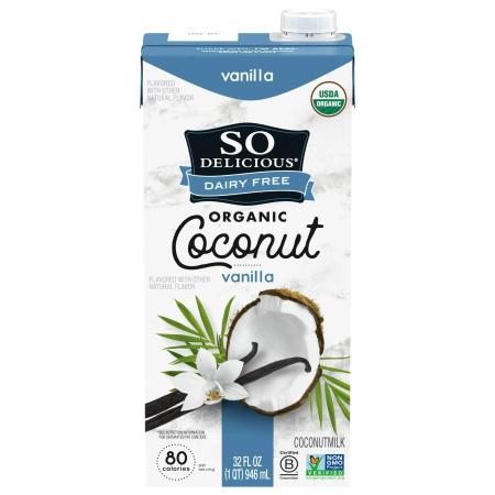 So Delicious Dairy Free organic Vanilla Coconut Milk-32 oz