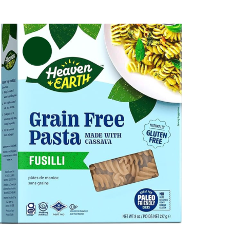Heaven & Earth Grain Free Cassava Fusilli Pasta- 8oz