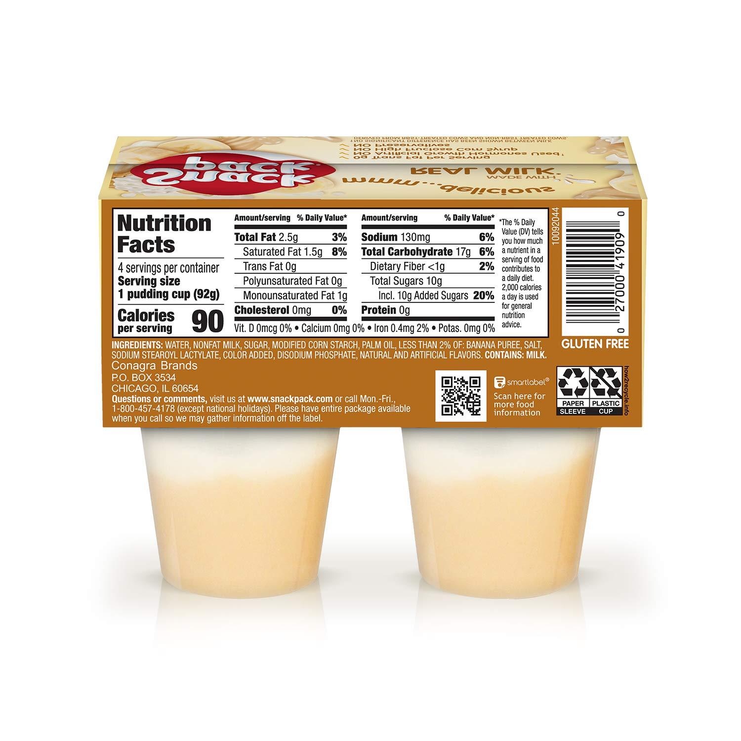 Snack Pack Banana Cream Pie Pudding Cups 3.25oz PKU Perspectives