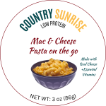 Country Sunrise Mac & Cheese Pasta on the go BOWL- 3oz