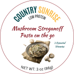 Country Sunrise Mushroom Stroganoff Pasta on the go BOWL- 3.0oz